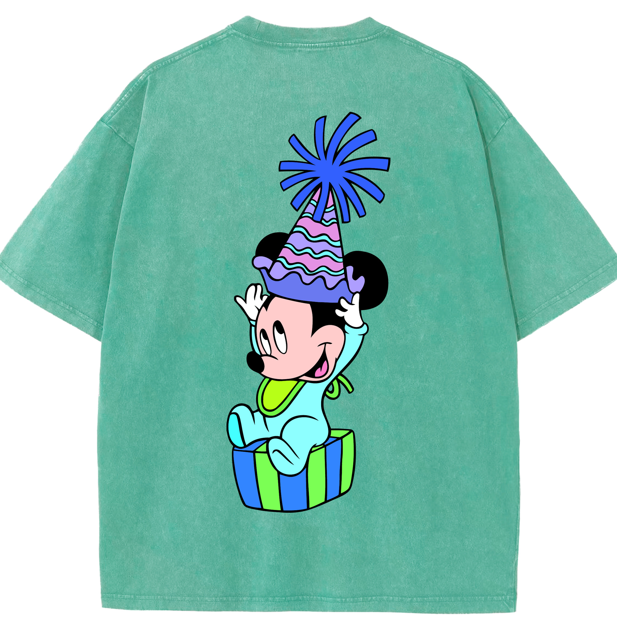 （画像用） ミッキーマウス Mickey Mouse 綿100% ヴィンテージ風 半袖Tシャツ（背面プリント）